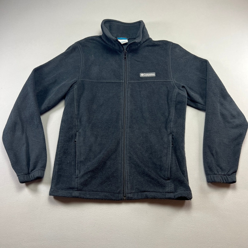 Columbia Mount Grant Fleece Jacket Men Small Black Regular Fit Full Zip Mockneck